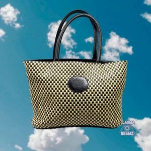 EXIMIOUS London Black & Cream Woven Tote
